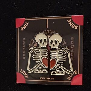 Skeleton Love Pin with Heart Accent